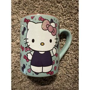 HELLO KITTY Sanrio Mug Cup Ceramic Never Lose Sparkle Bows All Around 14 oz